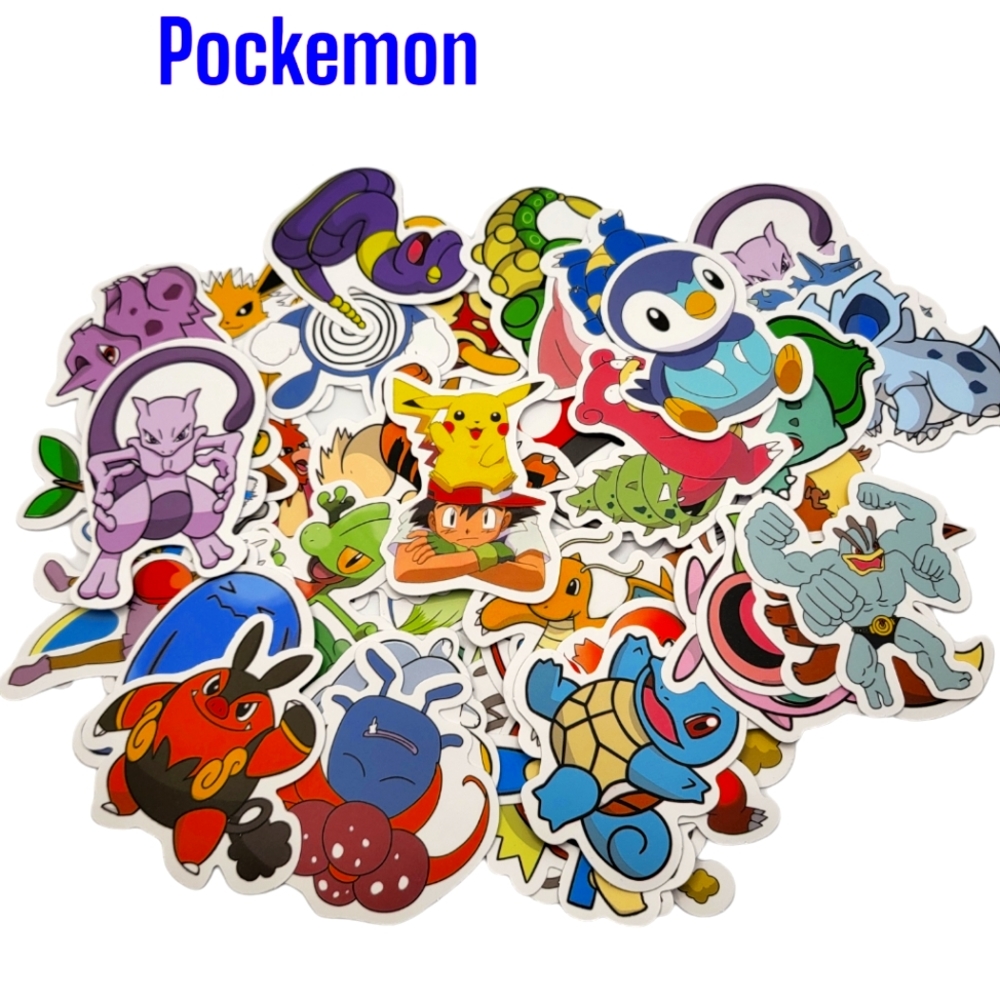 Pokemon Stickers 50 pcs Pikachu Cool Stickers for Hydroflask Water Bottles Water